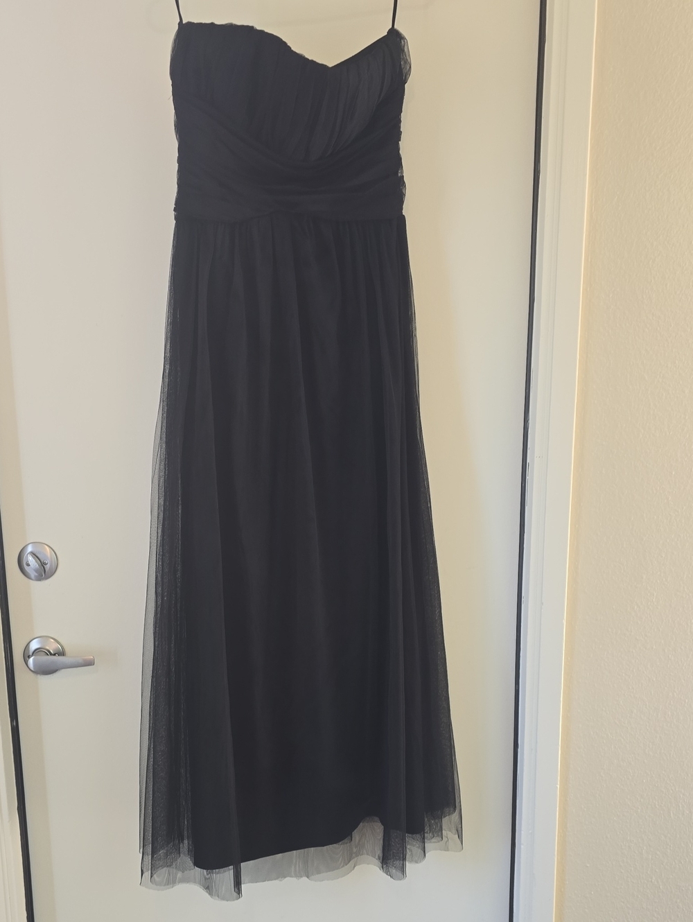 Forever 21 Black Strapless Maxi Dress with Tulle Overlay